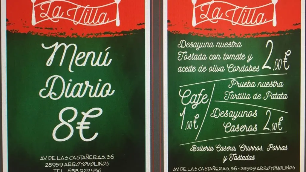 Menu_Cafetería restaurante La Villa_Arroyomolinos_image_2