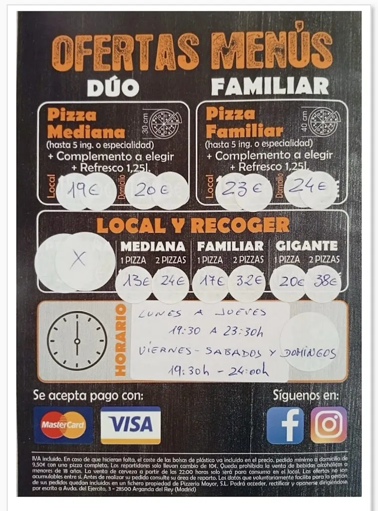 Menu_Pizzería Mayor, Campo Real_Campo Real_image_2