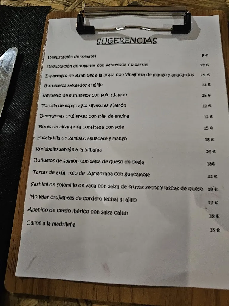 Menu_Restaurante El Taller Gastromótico_Chinchón_image_1