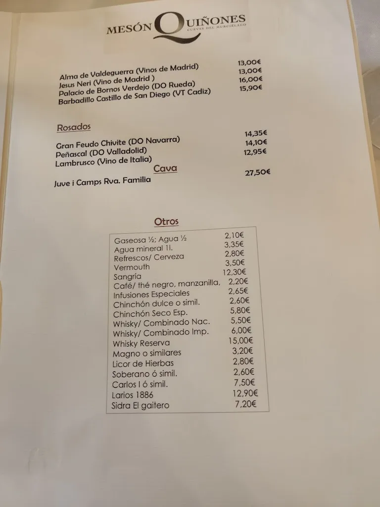 Menu_Mesón Cuevas del Murciélago_Chinchón_image_2