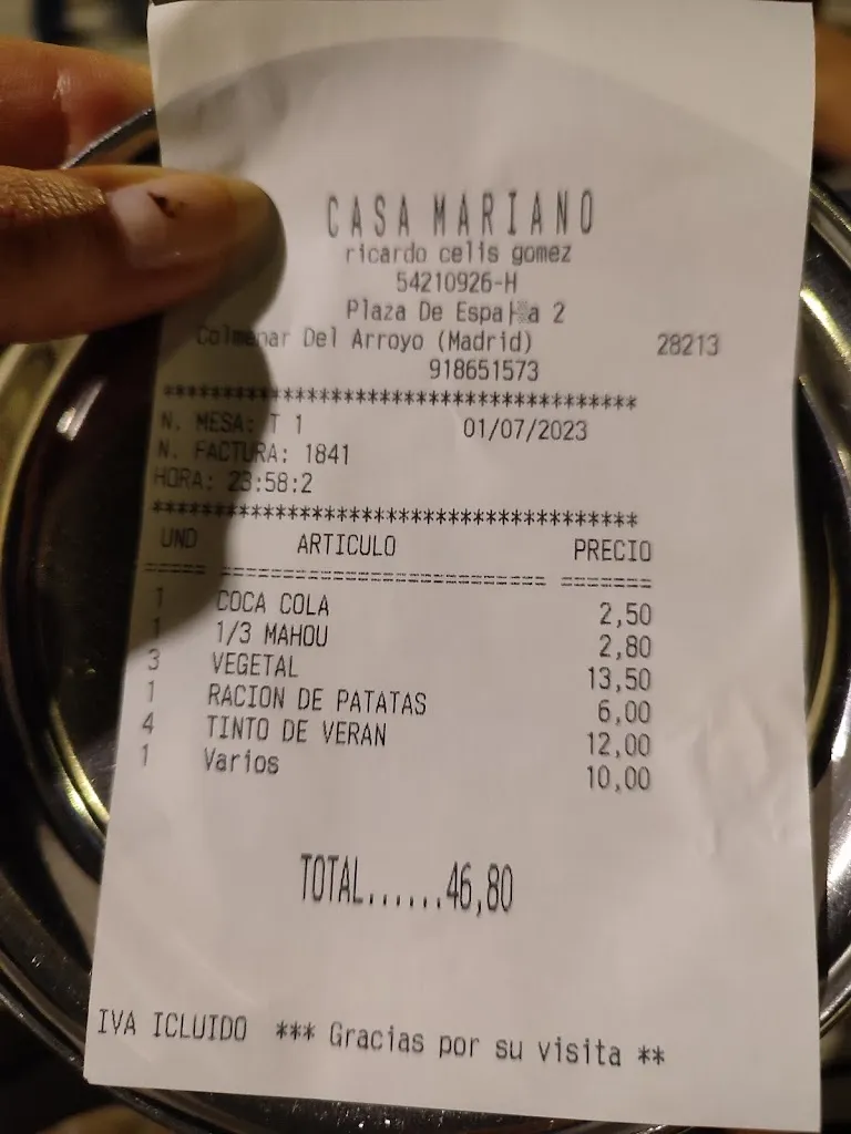 Mercedes Romaniega Piñeiro_Bar Mariano_Colmenar del Arroyo_review