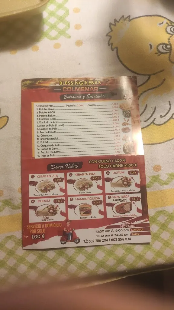 Menu_Blessing Kebab Colmenar_Colmenar de Oreja_image_4