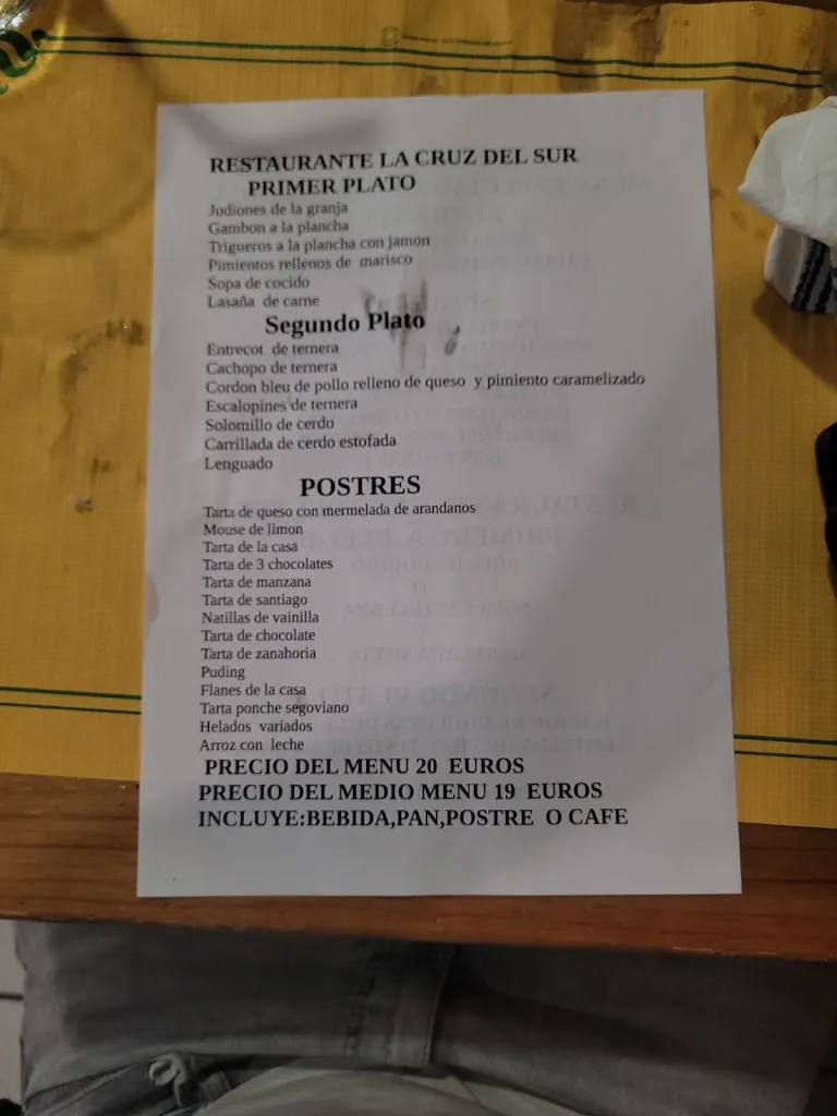 Menu_La Cruz del Sur_Cercedilla_image_4