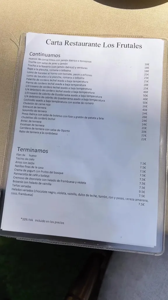 Menu_Restaurante Hotel Los Frutales ,CERRADO POR VACACIONES DEL 15 DE SEPTIEMBRE AL 9 DE OCTUBRE_Cercedilla_image_1