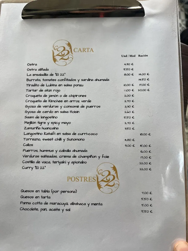 Menu_El 22_Colmenar Viejo_image_1