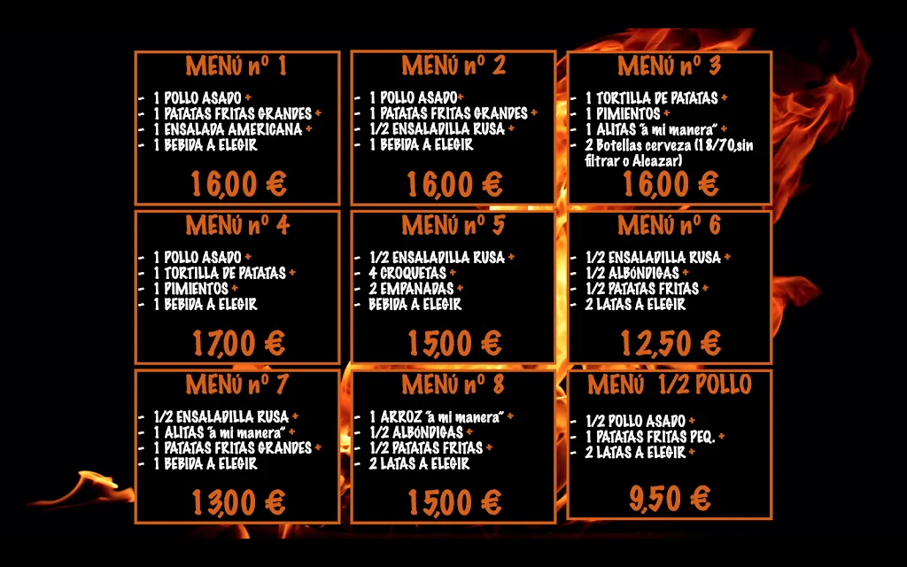 Menu_POLLOS ASADOS y comida para llevar 