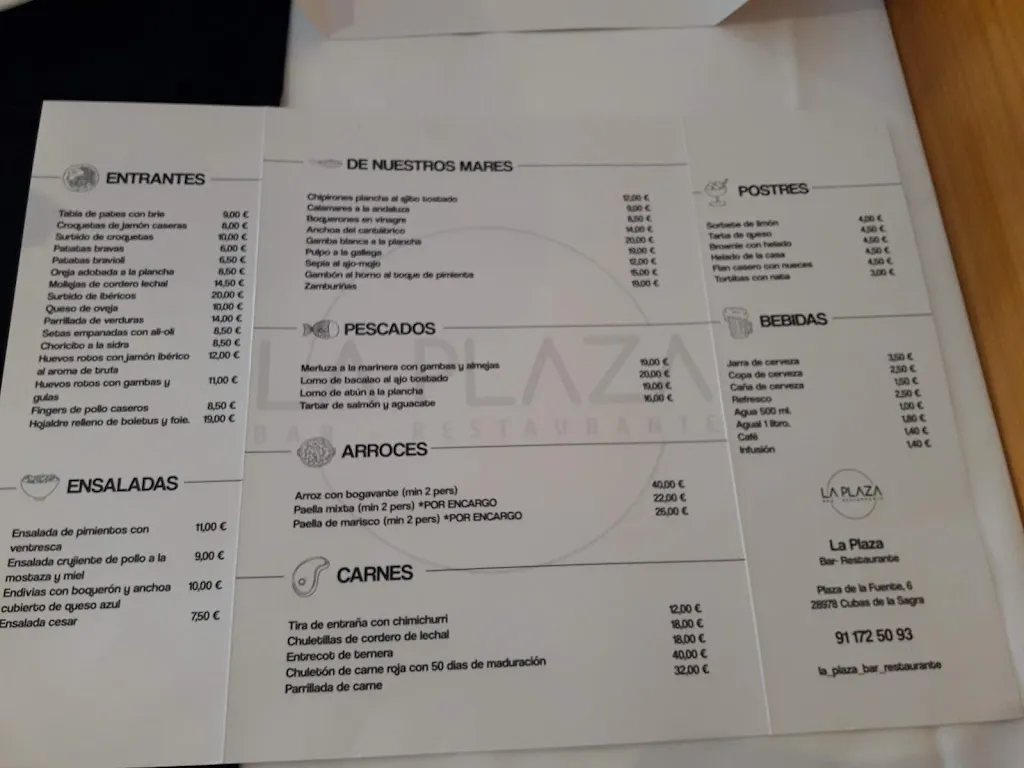Menu_La Plaza Bar Restaurante_Cubas de la Sagra_image_2