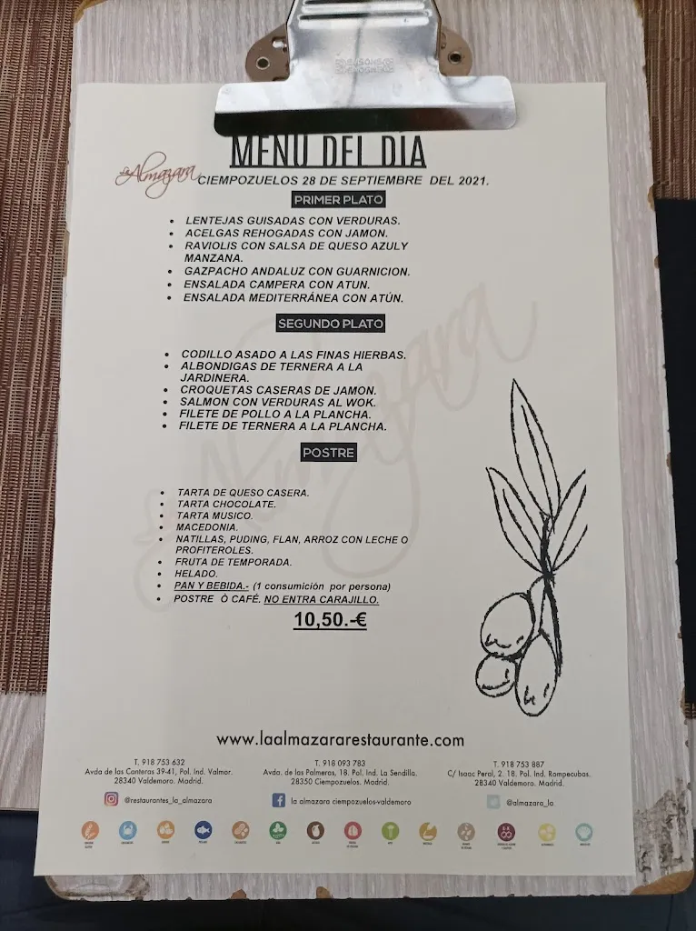 Menu_La Almazara restaurante/ Ciempozuelos_Ciempozuelos_image_4