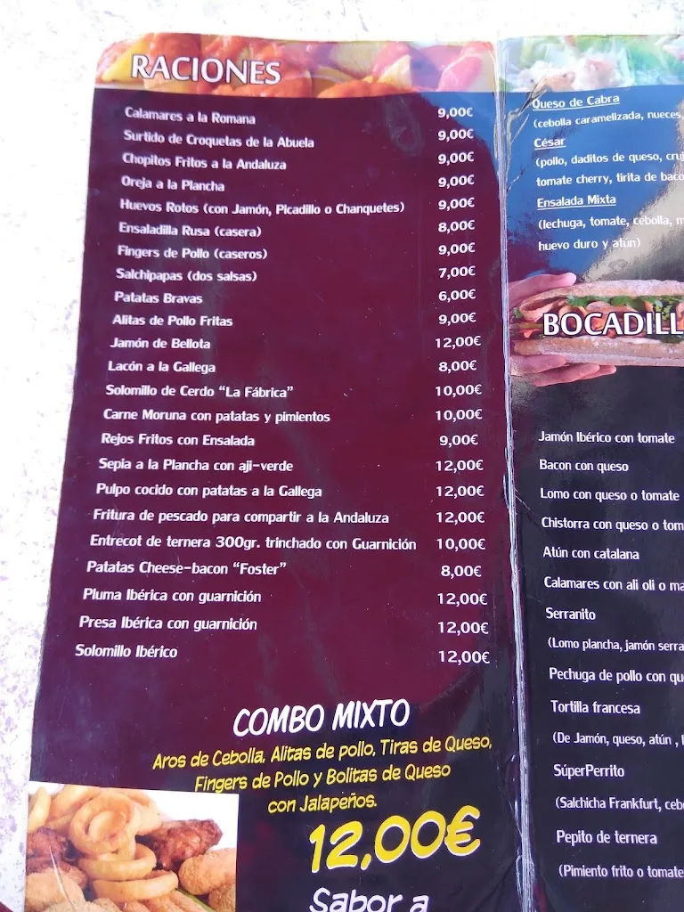 Menu_Bar restaurante La Fabrica_Ciempozuelos_image_3