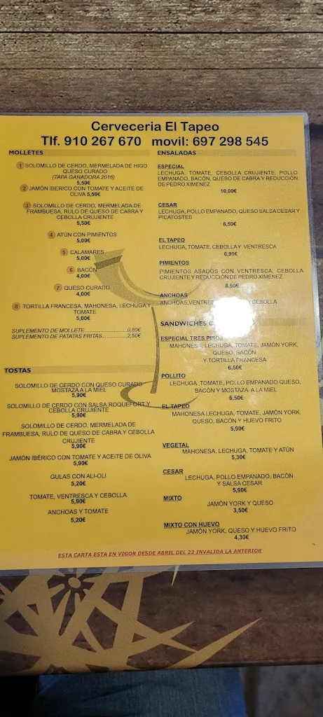 Menu_Cerveceria El Tapeo_Ciempozuelos_image_3