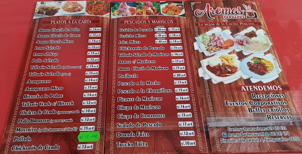 Menu_AROMAS PERUANOS BAR RESTAURANTE_Ciempozuelos_image_3