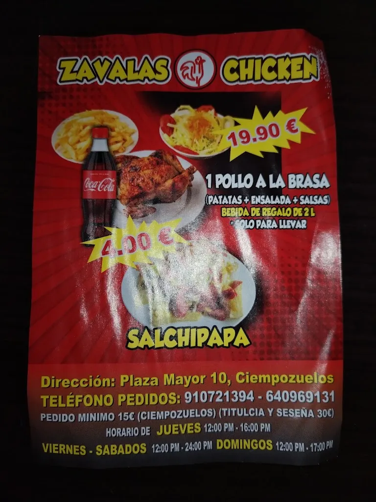Menu_Zavala´s Chicken_Ciempozuelos_image_1