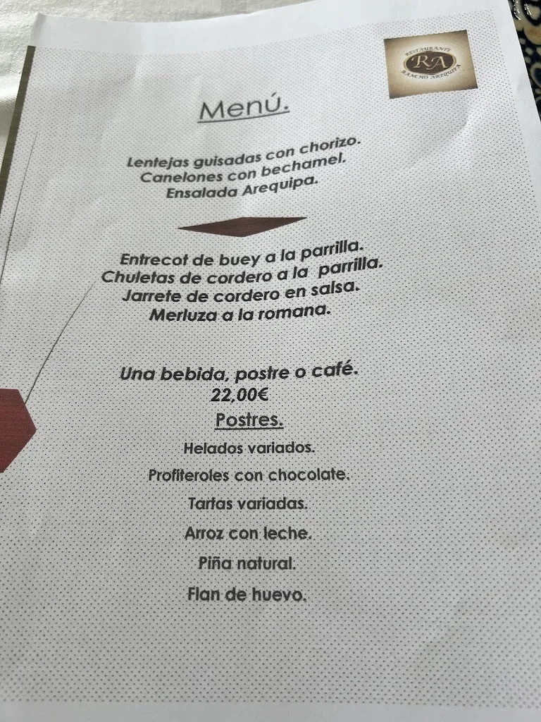 Menu_Rancho Arequipa S.L._Coslada_image_1