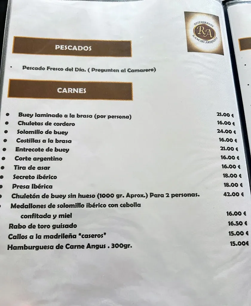 Menu_Rancho Arequipa S.L._Coslada_image_4