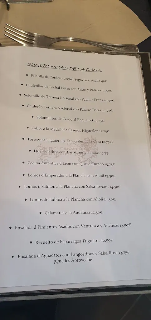 Menu_Hostal Cafetería Restaurante El Rincón de Higuerlop_Estremera_image_1