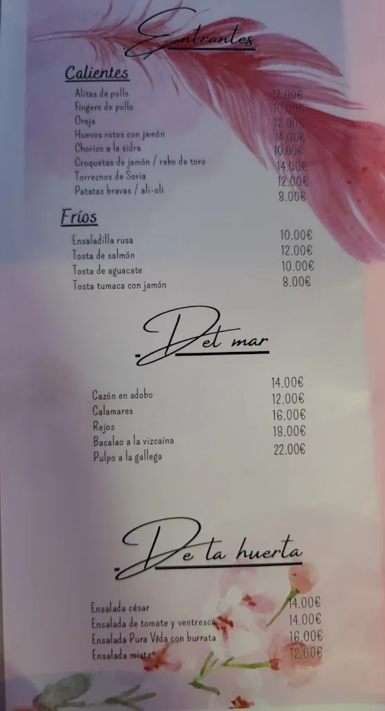 Menu_Restaurante Pura Vida_Fuente el Saz de Jarama_image_2