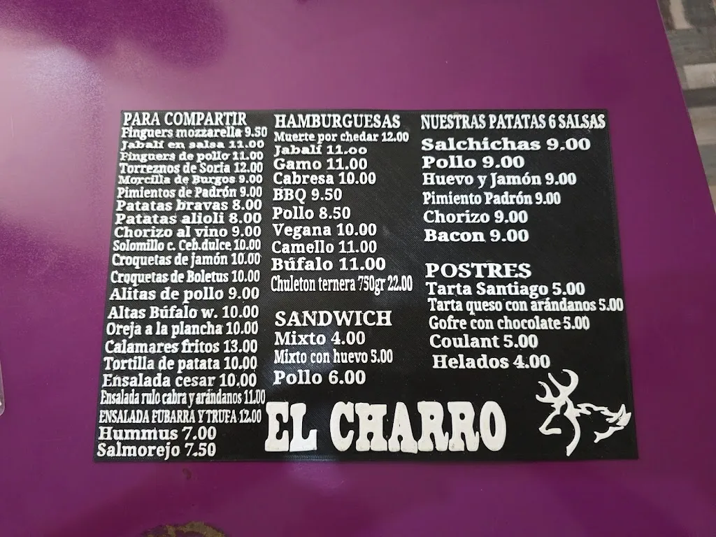 Menu_Restaurante Charro_El Pardo_immagine_3