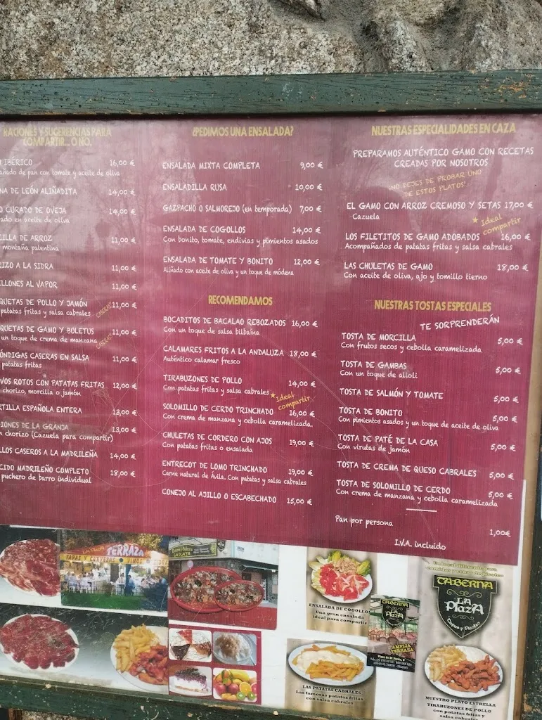 Menu_Restaurante La Plaza_El Pardo_immagine_1