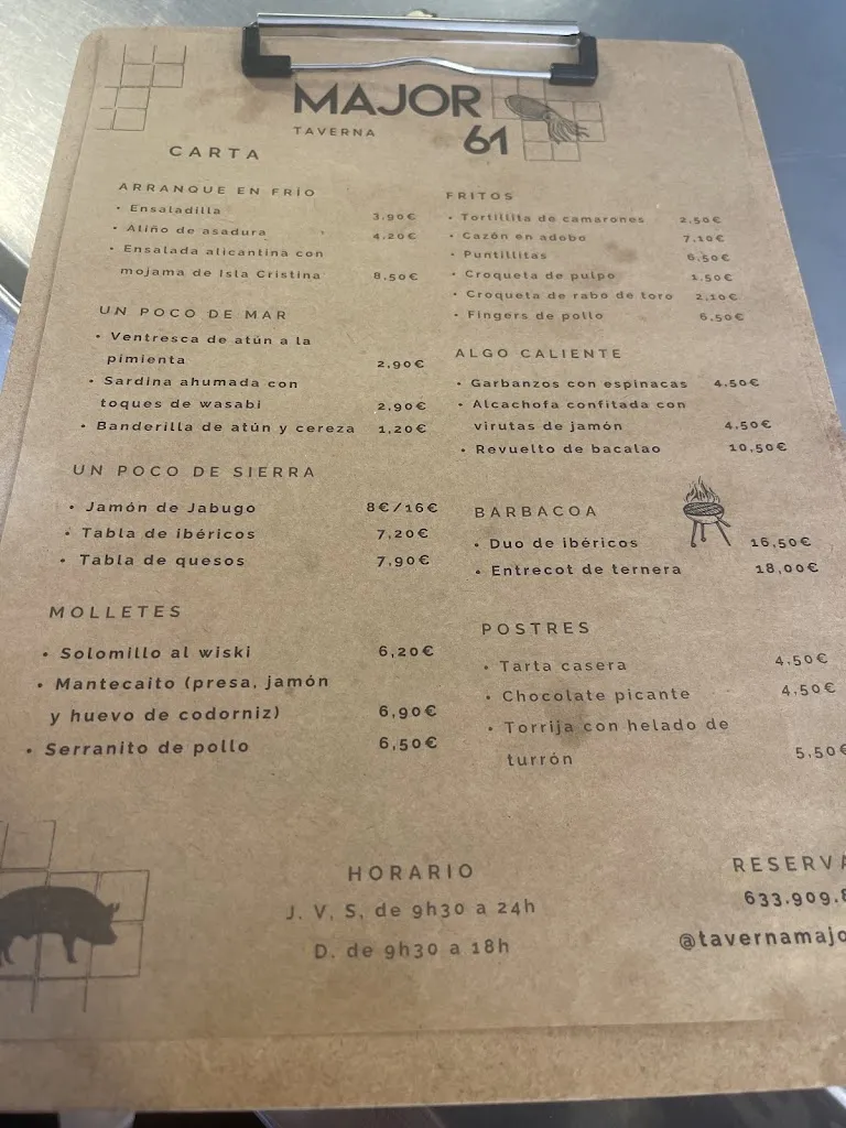 Menu_Taverna Major 61_Orxeta_image_2