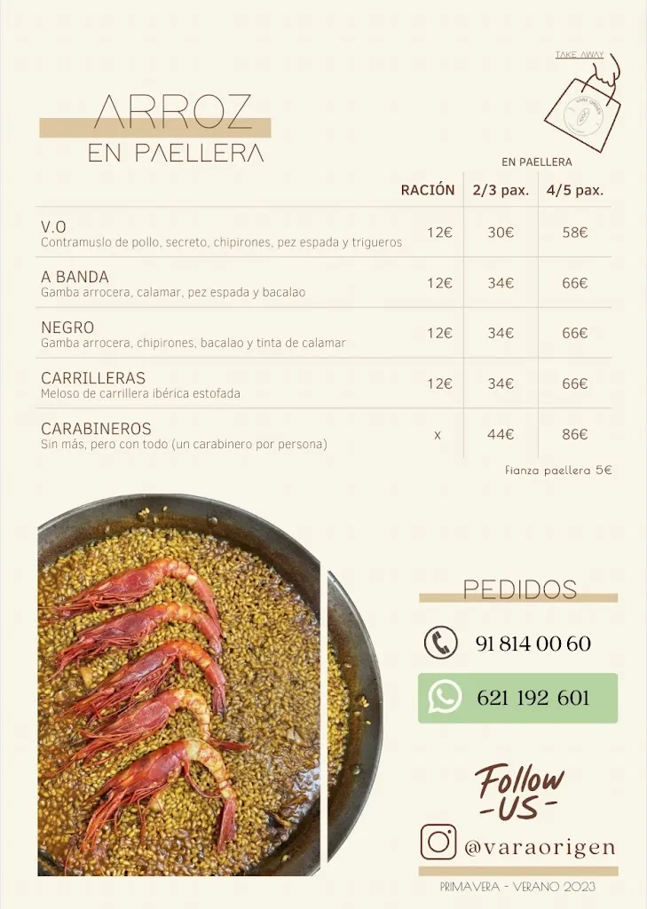 Menu_Vara Origen 1961_Griñón_immagine_1