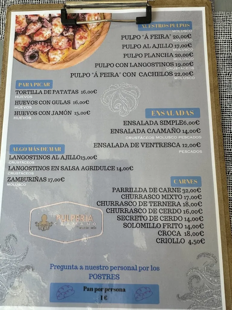 Menü_Caamaño Pulpería Boiro _Boiro_Bild_1