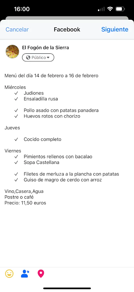 Menu_Bar Restaurante El Fogón de la Sierra._Horcajo de la Sierra_immagine_4