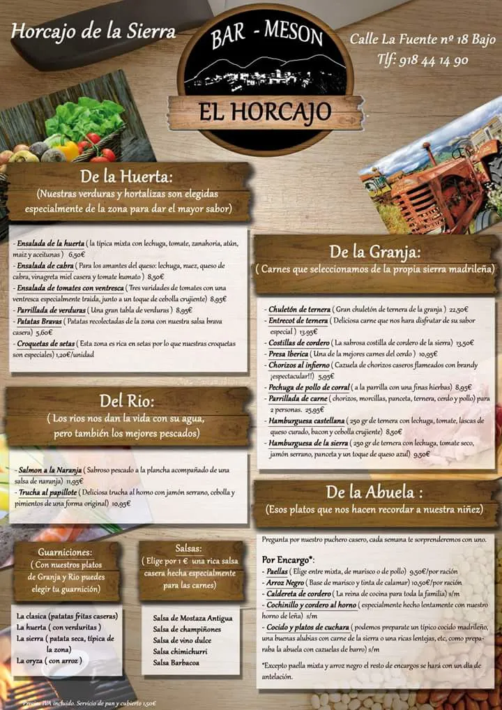 Menu_Bar Meson EL Horcajo_Horcajo de la Sierra_image_2