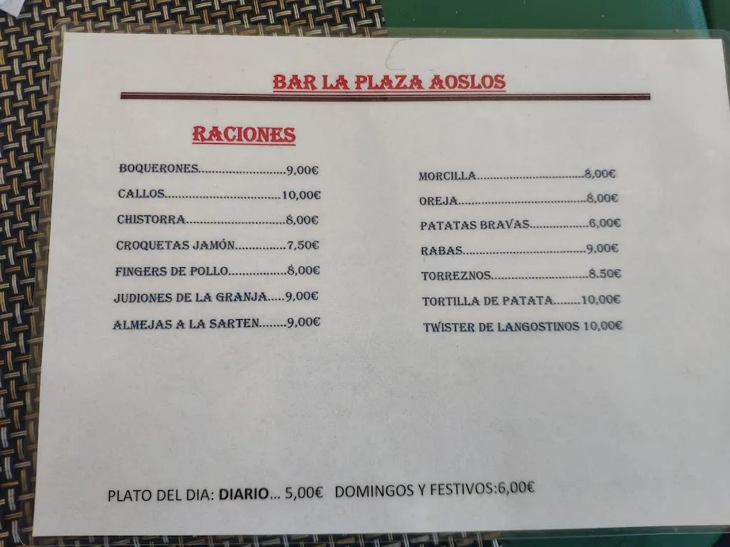 Menu_Bar La Plaza AOSLOS_Horcajo de la Sierra-Aoslos_image_3