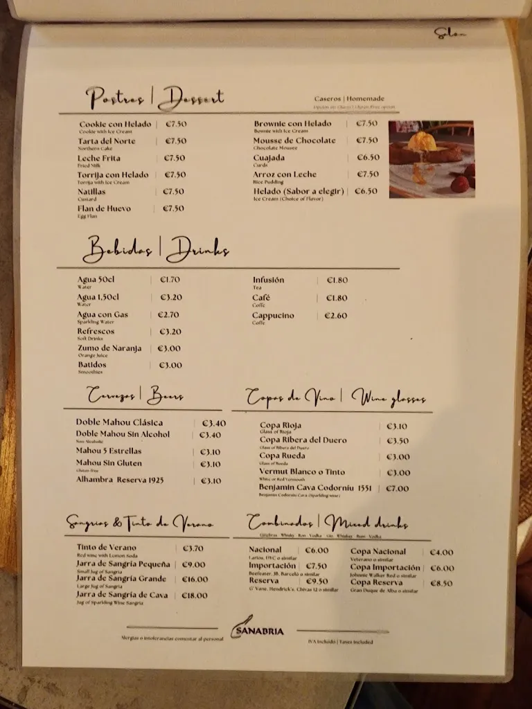 Menu_Restaurant Sanabria_Las Matas_image_1