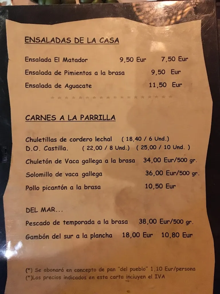 Menu_El Matador_El Molar_image_1
