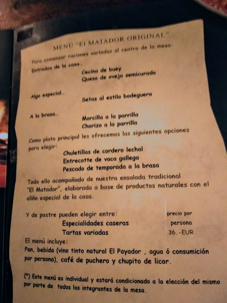 Menu_El Matador_El Molar_image_3