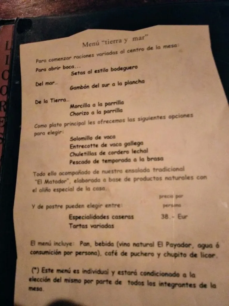 Menu_El Matador_El Molar_image_4