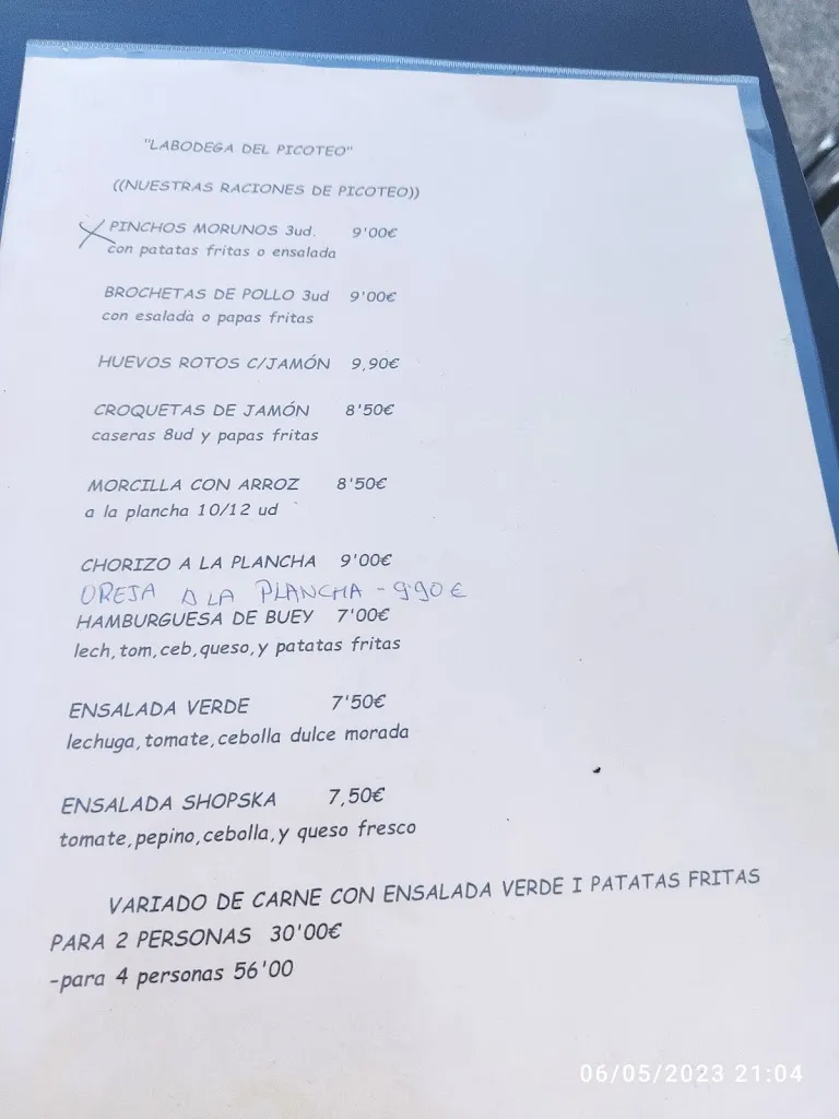 Menu_La Bodega Del Picoteo_El Molar_image_1