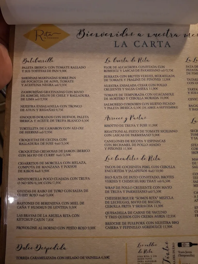 Menu_Rita La cantaora_Leganés_image_2
