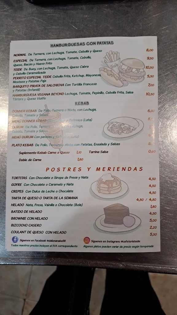 Menu_Cafeteria Teide_Loeches_image_2