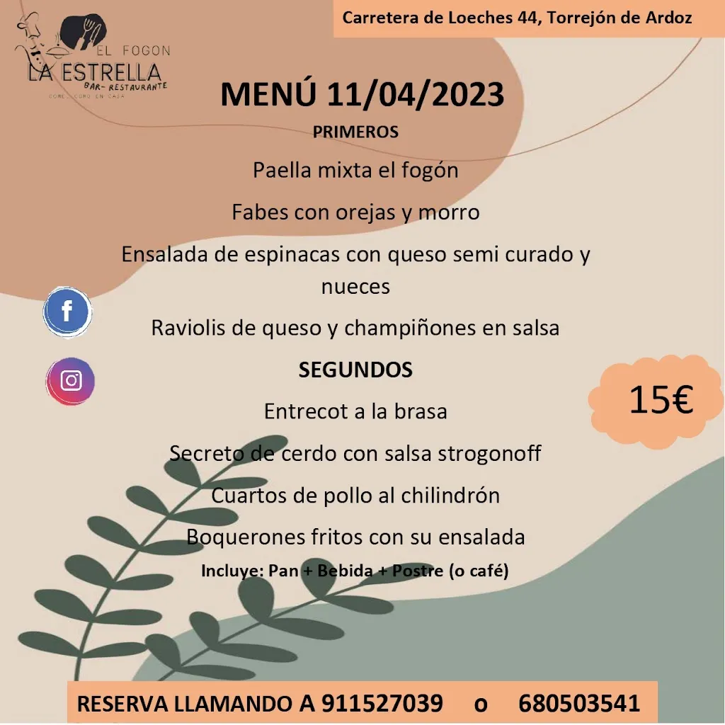 Menu_Bar restaurante El Fogón de la Estrella_Loeches_image_3