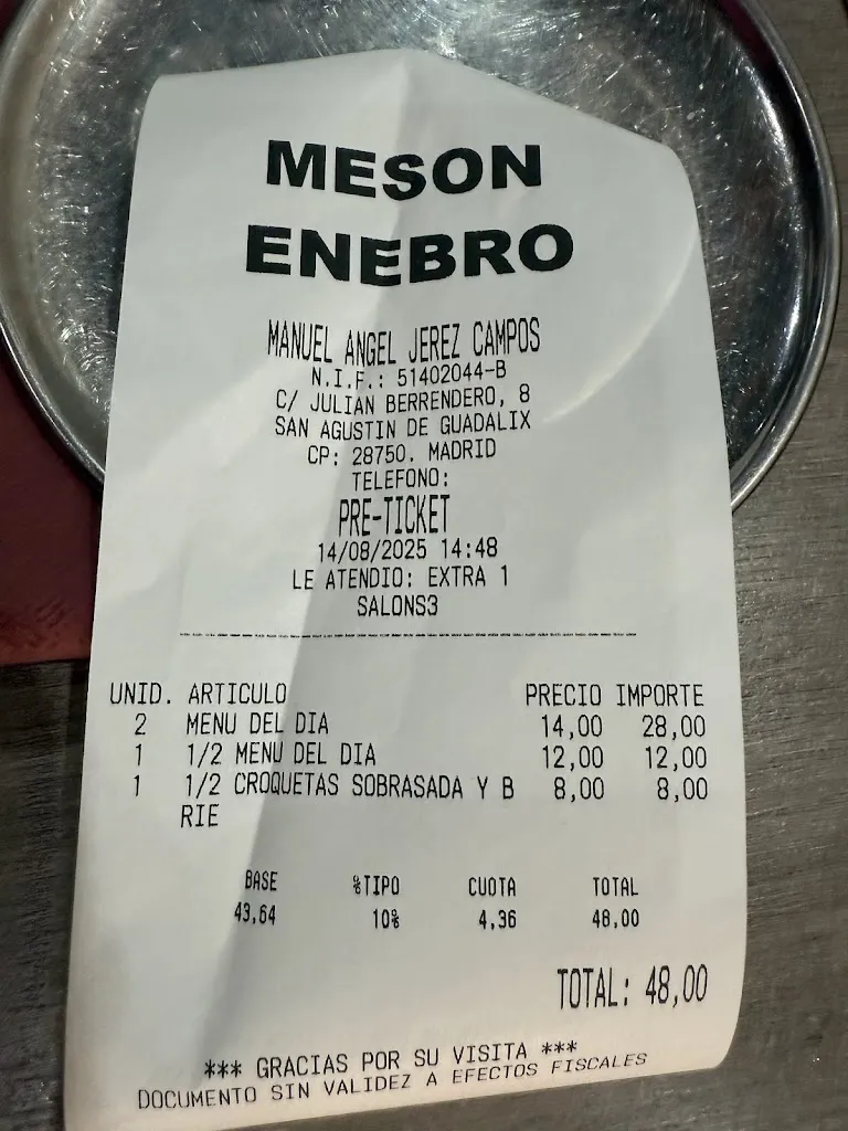 Alondra ferreiras payamps_Mesón Enebro_Guadalix de la Sierra_review