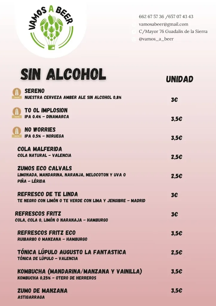 Menu_Vinos o Beer_Guadalix de la Sierra_image_2