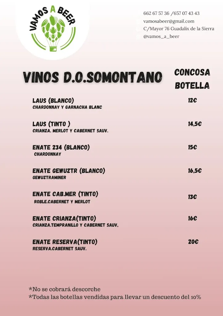 Menu_Vinos o Beer_Guadalix de la Sierra_image_3