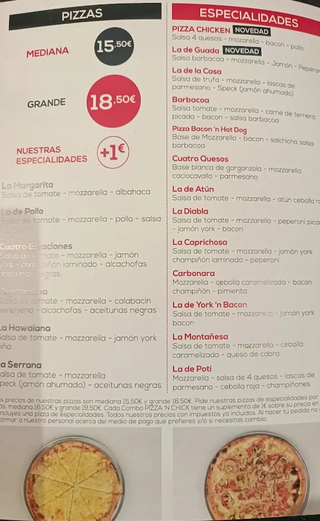 Menu_Pizza’n chick_Guadalix de la Sierra_image_2