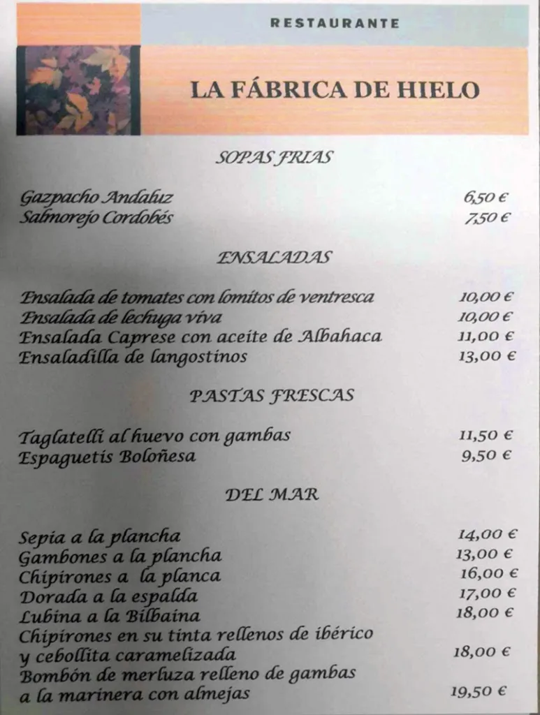Menu_Restaurante La Fábrica de Hielo_Molinos Los_image_2
