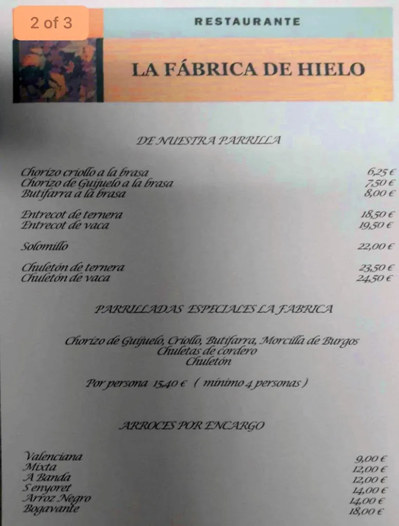 Menu_Restaurante La Fábrica de Hielo_Molinos Los_image_3
