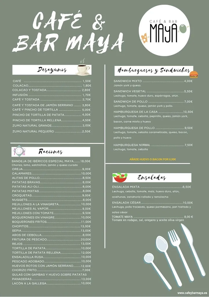 Menu_Cafe & Bar Maya_Mejorada del Campo_image_1