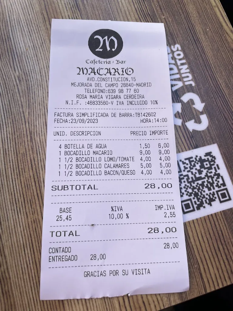 Darío blanco_Bar Macario_Mejorada del Campo_review