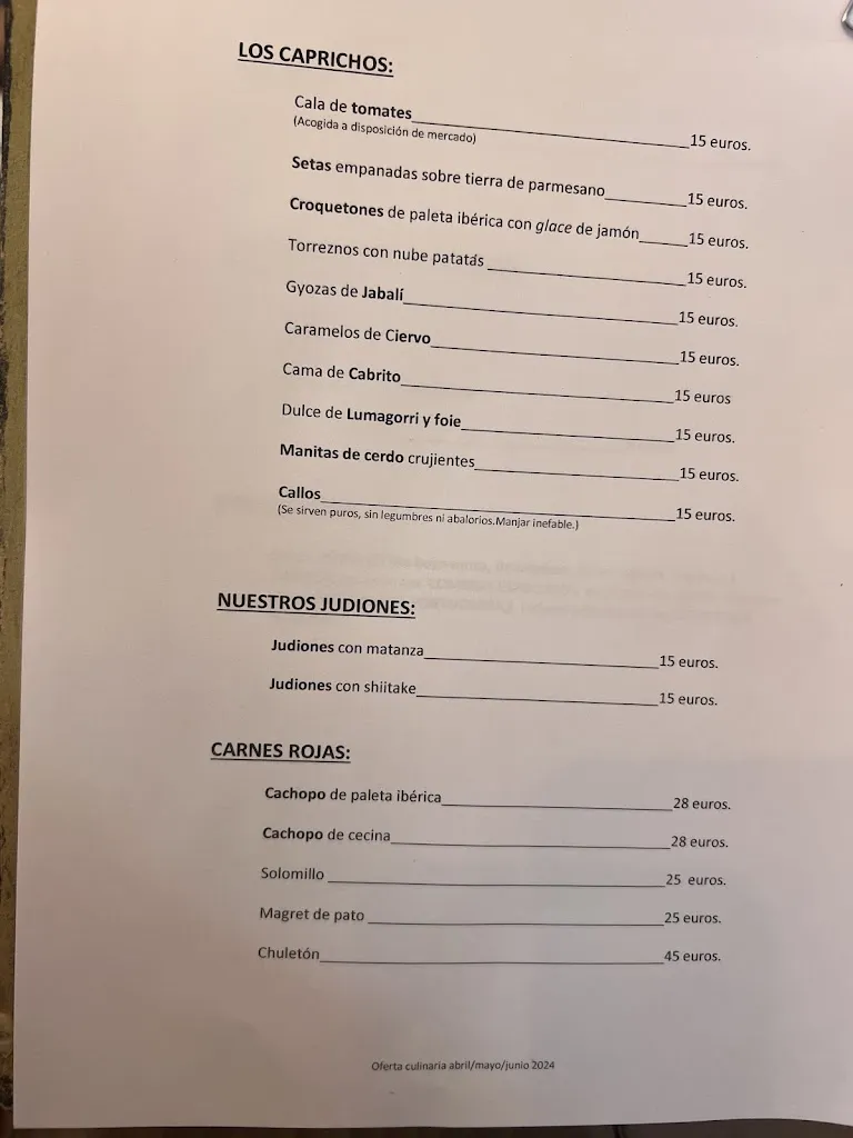 Menu_El Capricho de Montejo_Montejo de la Sierra_image_1