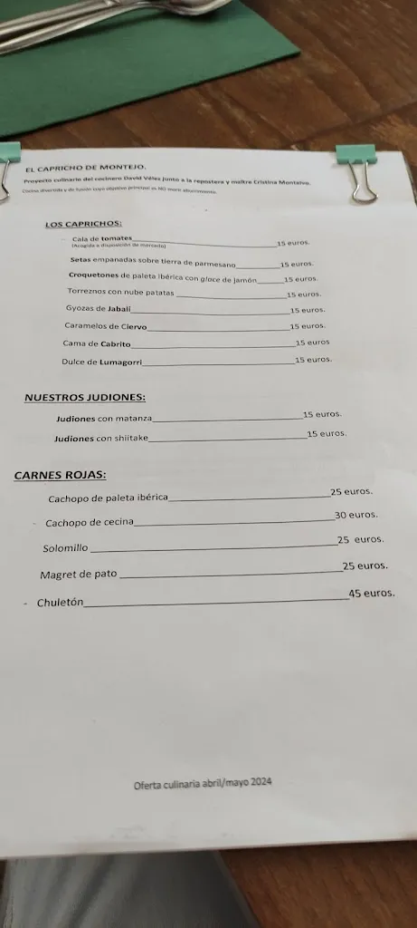 Menu_El Capricho de Montejo_Montejo de la Sierra_image_2