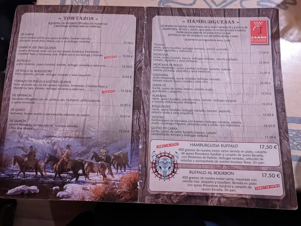 Menu_Texas Tavern_Guadarrama_image_1