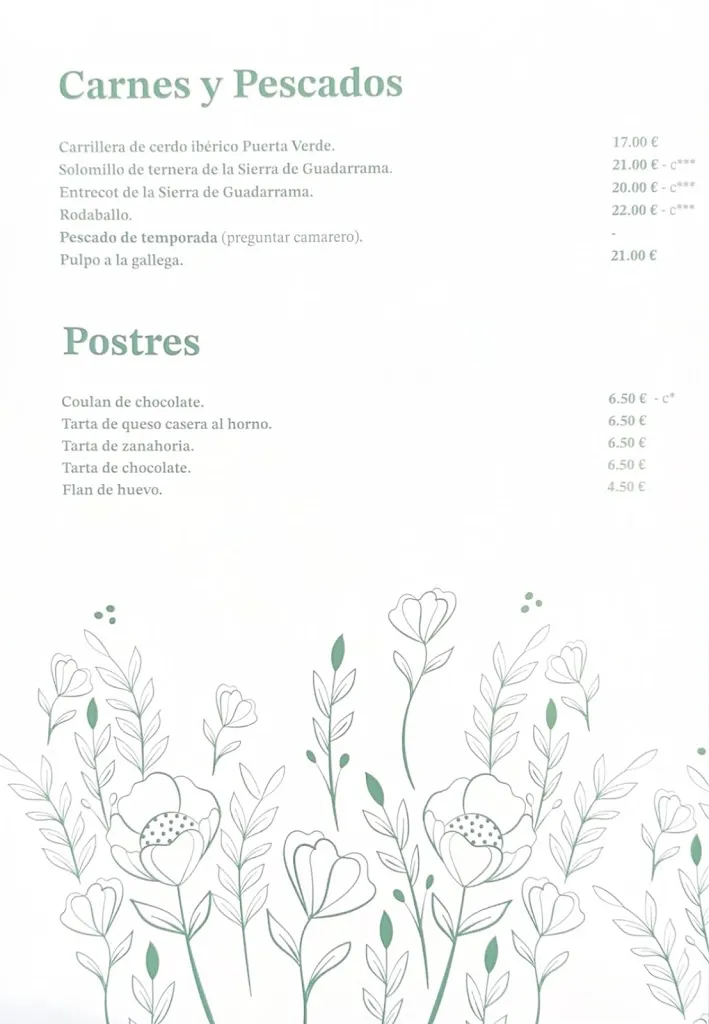 Menu_The Green Door Restaurant_Guadarrama_image_3