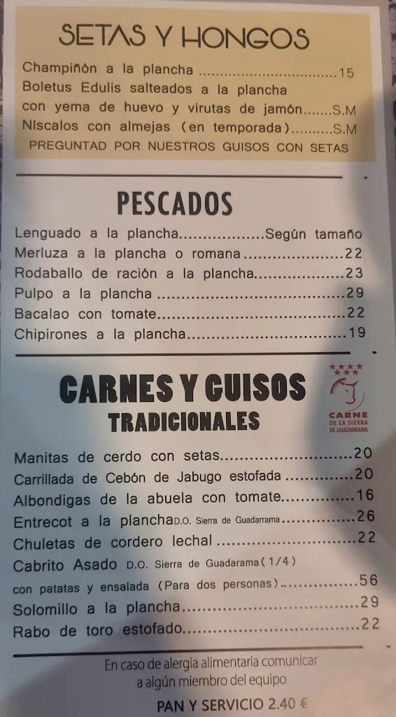 Menu_El Madrileño_Guadarrama_image_1