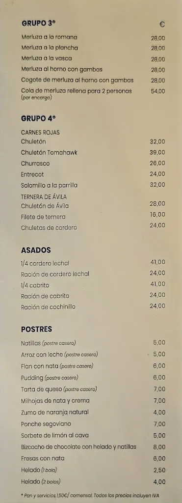 Menu_Asador Alto del León_Guadarrama_immagine_2